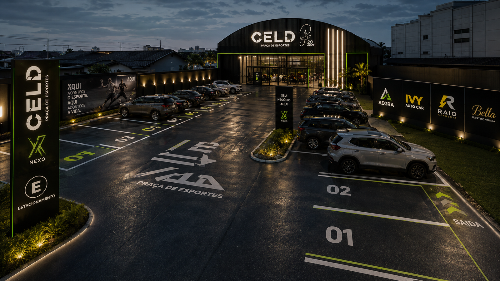 Estacionamento sinalizado e comunicação visual CELD